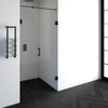 BRAUER Void porte de niche 2 parties verre transparent 100x200 réversible avec porte pivotante 60 contre le mur incl. traitement anticalcaire noir mat SW223757