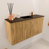 Mondiaz JOYA 80cm toiletmeubel - kleur Oak - Wastafel FAYE positie Midden 1 kraangat kleur Urban. SW1421177