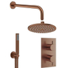 Crosswater MPRO Ensemble de douche pluie - douche principale de 20 cm - douchette - 2 fonctions - 2 boutons - Bronze brossé SW928278