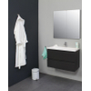 Basic Bella Meuble avec lavabo acrylique 1 trou de robinet 80x55x46cm avec armoire toilette à 2 portes gris Anthracite mat SW398117
