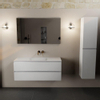 Mondiaz AIVY Ensemble de meuble - 120x45x50cm - 0 trous de robinet - 1 vasque Talc Solid surface - Centre - 2 tiroirs - avec miroir - MDF Talc SW892210