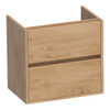 BRAUER Adore meuble sous-lavabo peu profond - 60x39x55cm - 2 tiroirs avec softclose - sans poignées - 1 découpe pour siphon - Forest Tan SW1198407