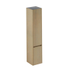 Thebalux Sunny Hoge Kast - 35x35x165cm - 2 deuren - linksdraaiend - greeploos - afgeronde hoeken - Houtfineer - Blanc (hout) SW1462530