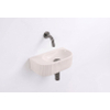 QeramiQ Fuente Fontein - 40x22x12cm - ribbel - halfrond - zonder fonteinkraangat - keramiek - fonteinkraan geborsteld gunmetal - verlaagd sifon - afvoerplug - linnen SW1583225