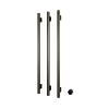 Hotbath &MORE Handdoekradiator - 57x115cm - rond - 3 stangen - verticaal - met schakelaar - geborsteld nikkel (RVS) SW1245818