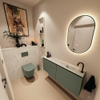 MONDIAZ TURE-DLUX Meuble de toilettes 120 cm Army. Lavabo EDEN Ostra position droite. Avec 1 trou de robinet. SW1104723