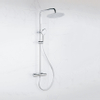 Adema Sparkle 2.0 ensemble de douche pluie – thermostatique – douche de tête Ø 30 cm – douchette 3 jets – barre de douche 89,5 cm – chrome SW773197