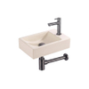 Saniclass Fuente pack lave-mains – rectangulaire – 40 x 22 x 10 cm – Solid Surface beige – robinet gunmetal brossé SW1587197