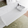 Mondiaz Lagom Meuble salle de bains 150x30.9x45cm Solid Surface Talc 1 tiroir avec lavabo BINX vasque à poser Droite 1 trou de robinet SW409128