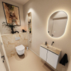 MONDIAZ TURE-DLUX Meuble toilette - 60cm - Linen - EDEN - vasque Frappe - position droite - sans trou de robinet SW1102850