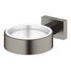 GROHE Essentials Cube Bekerhouder - 7.2x10.7x2.8cm - zonder glas - brushed hard graphite SW444517