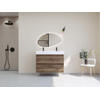 H&R Badmeubelen Infinity XXL 3D Badkamermeubelset - 100 cm - 1 keramische wasbak kube wit - 2 kraangaten - 2 lades - charleston SW863495