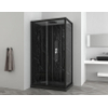 Allibert Alep Cabine de douche 120x80cm Modèle d'angle Noir SW733928