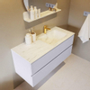 MONDIAZ VICA-DLUX Ensemble meuble de salle de bains - 110cm - meuble bas cale- 2 tiroirs - lavabo encastré cloud à droite - 1 trou de robinet - version haute 60cm - opalo SW1088759