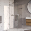 BRAUER Void Carving Cabine de douche - 90x100x200cm - porte battante - revêtement verre - réversible - verre clair - Chrome SW1418116