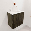 Mondiaz JOYA 40cm toiletmeubel - kleur Shadow - Wastafel FAYE positie Rechts Zonder kraangat kleur Talc. SW1421380