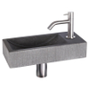 Differnz Ribble fonteinset – 38x18x8 cm – natuursteen zwart – gebogen mat chromen kraan SW705396