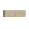 H&R Badmeubelen Juice Meuble sous lavabo - 180x45x50cm - coin droit arrondi - 4 tiroirs - poignée intégrée - chêne français SW1491471
