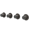 IVY Concord Partie apparente - pour mitigeur thermostatique encastré - 3 robinets d'arrêt - symmetry - rosaces rondes - Inox 316 - noir carbone brossé PVD SW1030983