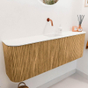 Mondiaz JOYA 123.2cm toiletmeubel - ronding links en rechts kleur Oak - Wastafel FAYE positie Midden Zonder kraangat kleur Talc. SW1421189