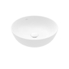 Villeroy & Boch Artis opzetwastafel rond - diameter 43x12.5cm CeramicPlus - zonder kraangat - zonder overloop - zonder plug - Stone White (mat wit) SW209528