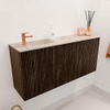 Mondiaz JOYA-DLUX 90cm toiletmeubel - kleur Walnut - Wastafel FAYE positie Links 1 kraangat kleur Frappe. SW1422308