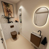 MONDIAZ TURE-DLUX Meuble toilette - 40cm - Rust - EDEN - vasque Opalo - position gauche - 1 trou de robinet SW1104498