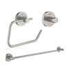 Grohe Essentials Accessoireset 3-delig - handdoekhouder - handdoekhaak - toiletrolhouder zonder klep - Supersteel (RVS) SW529086