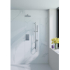 Fortifura Calvi Ensemble de douche pluie encastrable - thermostatique - bras mural - barre curseur - pommeau 25cm - douchette stick - Chrome SW1030626