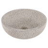 Differnz Terrazzo waskom - 40x40x15cm - rond - terrazzo - mat wit/zwart SW788030