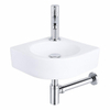 QeramiQ Fuente pack lave-mains d'angle – 30 x 30 x 10 cm – perçage à droite – robinet chromé – sans cadre SW1111509