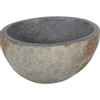 Differnz Lombok vasque à poser 36cm ronde pierre de rivière grise SW1449786