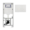 Geberit Inbouwreservoir UP320 met QeramiQ push bedieningsplaat - dualflush - ronde knoppen - kunststof wit glans SW976091