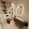 MONDIAZ TURE-DLUX Meuble toilette - 100cm - Rust - EDEN - vasque Ostra - position centrale - sans trou de robinet SW1105065
