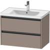 Duravit Ketho.2 Wastafelonderbouwkast - met 2 laden - 78.4x45.5x54.9cm - met grepen antraciet - basalt mat SW772684