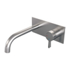BRAUER Brushed Edition Wastafelmengkraan inbouw - gebogen uitloop links - hendel middel dik - inclusief inbouwdeel - afdekplaat - model E 1 - PVD - geborsteld RVS SW374377
