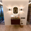 Mondiaz CIRO-DLUX Meuble de salle de bains complet - 80x45x50cm - Lavabo solid surface Lava - 1 vasque centrale - 1 trou de robinet - 2 tiroirs - Ruby SW1531567