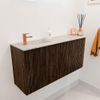 Mondiaz JOYA-DLUX 91.6cm toiletmeubel - ronding rechts kleur Walnut - Wastafel FAYE positie Links 1 kraangat kleur Ostra. SW1422645