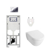 Villeroy & Boch Subway 2.0 DirectFlush toiletset - Geberit UP320 inbouwreservoir - zonder softclose - Geberit Sigma01 glans chroom bedieningsplaat - ronde knoppen - white alpin SW17592