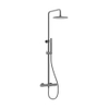 Crosswater Centrale Regendouche - thermostatisch - 22.5cm hoofddouche - rond - staafhanddouche - slate gunmetal (antraciet) SW1176844