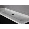 Forzalaqua Nova lavabo 100.5x51.5x9.5cm Rectangulaire 2 trous de robinet Pierre naturelle Carrara poli SW369814