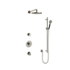 Hotbath Cobber IBS20 Ensemble de douche de tête encastré - bras mural 35 cm - douche de tête ronde 20 cm - douchette à main 3 jets - barre de douche - nickel brossé SW440678