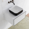 MONDIAZ LAGOM 60cm badmeubel solid surface urban 1 lades Wastafel BINX opzetkom midden zonder kraangat SW409295 MONDIAZ LAGOM 60cm badmeubel solid surface urban 1 lades Wastafel BINX opzetkom midden zonder kraangat SW409295