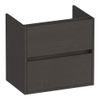 BRAUER Adore meuble sous-lavabo peu profond - 60x39x55cm - 2 tiroirs à fermeture douce - sans poignée - 1 découpe pour siphon - Timber Anthracite SW1198414