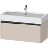Duravit Ketho.2 Wastafelonderbouwkast - met 1 lade - 98.4x46x44cm - met greep antraciet - taupe mat SW771864