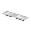 INK Post wastafel - 160x45x1cm - 2 wasbakken - 0 kraangaten - keramiek Statuario glans SW693516