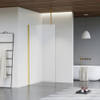 FugaFlow Eccelente Vetro douche à l'italienne salle de bain - 40x200cm - verre mat - bras plafond - laiton brossé SW1124902