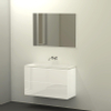 Qisani Slim badmeubelset 100x40x62 met spiegel met softclose wit hoogglans 0 kraangaten SW276962 Qisani Slim badmeubelset 100x40x62 met spiegel met softclose wit hoogglans 0 kraangaten SW276962