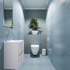 MONDIAZ ADA Toiletmeubel 40x30x50cm met 0 kraangaten 2 lades cale mat Wastafel Lex midden Solid Surface Wit SW472701