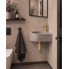 Fortifura Fuente pack lave-mains d'angle – 31,5 x 31,5 x 10 cm – béton gris – robinet doré mat SW1111544